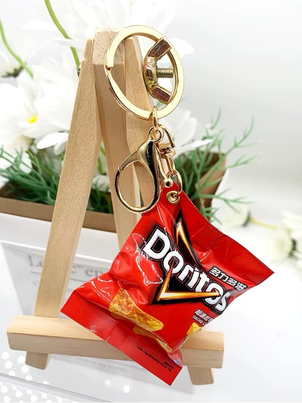 Red Chip Bag Keychain - Novelty Snack Purse Charm